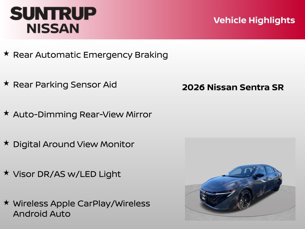Certified 2026 Nissan Sentra SR w/ SR Premium Package FWD image 24