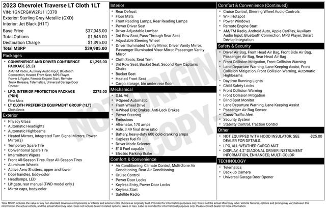 Certified 2023 Chevrolet Traverse LT FWD image 6