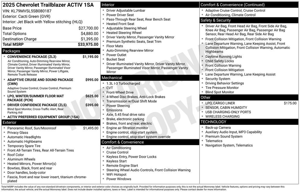 Used 2025 Chevrolet TrailBlazer ACTIV w/ Convenience Package FWD image 4