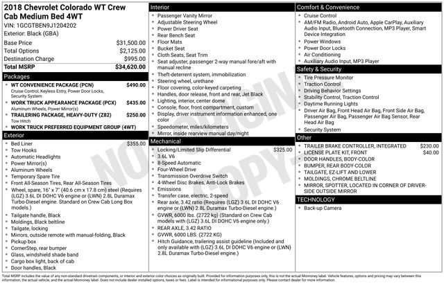 Used 2018 Chevrolet Colorado W/T w/ WT Convenience Package image 31