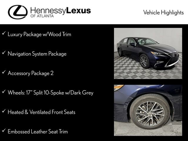 Used 2018 Lexus ES 350 w/ Luxury Package w/Wood Trim FWD image 11