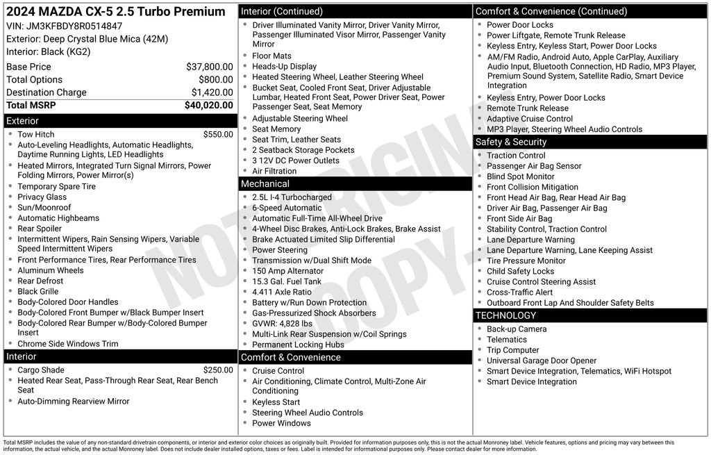Certified 2024 MAZDA CX-5 2.5 Turbo w/ Premium Package image 5