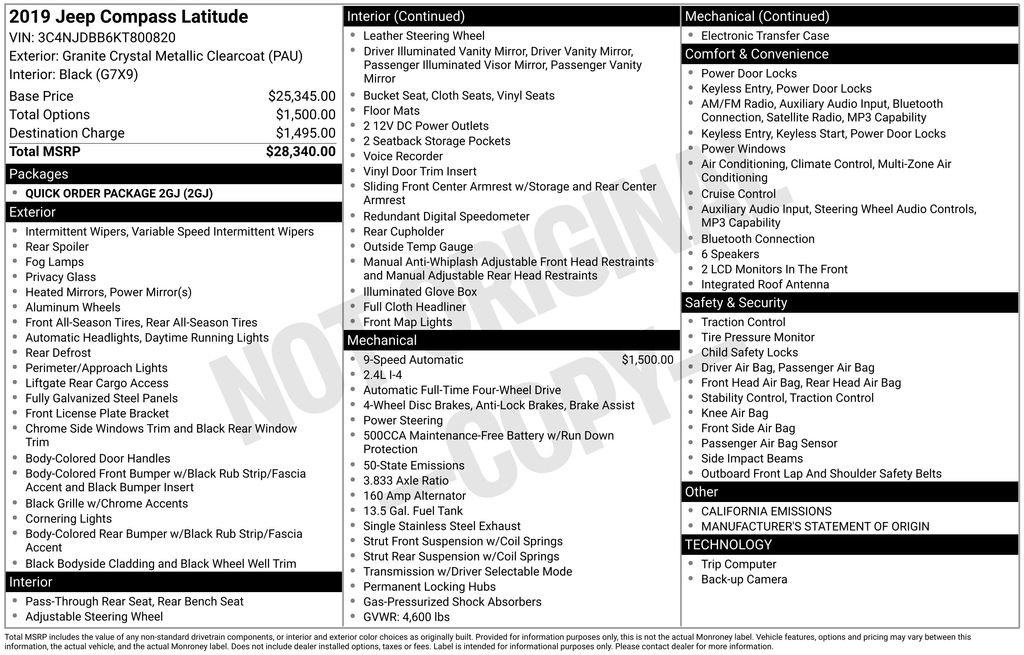 Used 2019 Jeep Compass Latitude image 33
