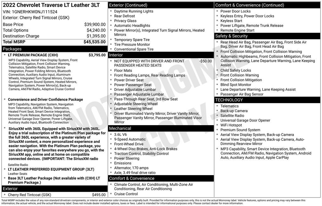Certified 2022 Chevrolet Traverse LT w/ LT Premium Package FWD image 6
