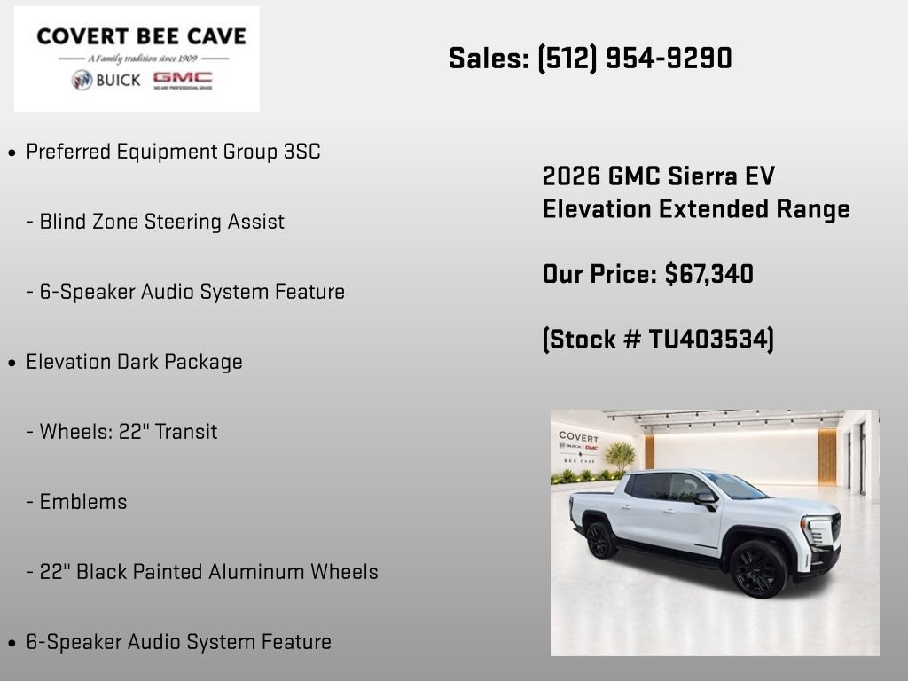 New 2026 GMC Sierra EV Elevation w/ LPO, Elevation Dark Package AWD/4WD image 14