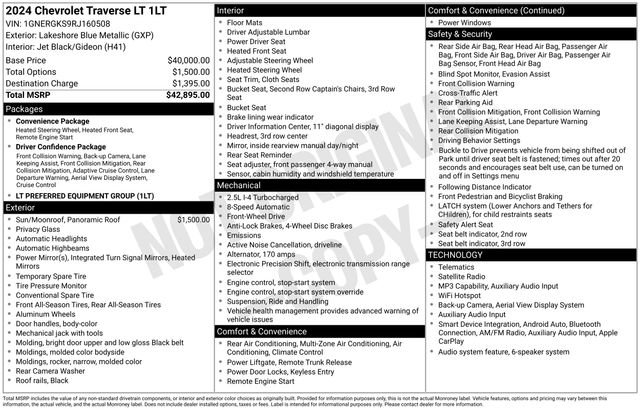 Used 2024 Chevrolet Traverse LT image 15