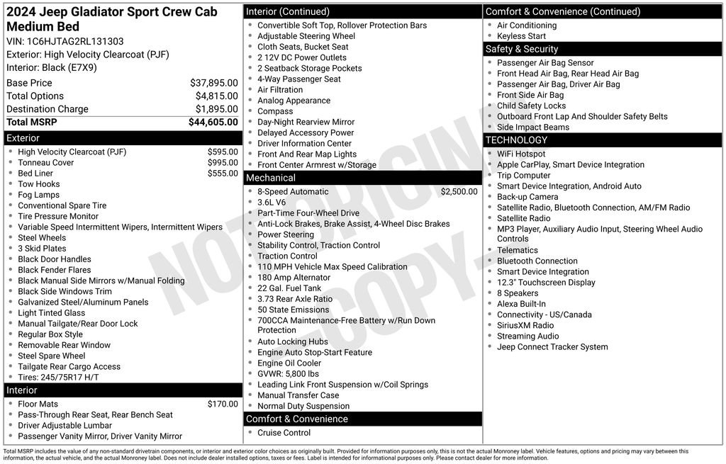 Used 2024 Jeep Gladiator Sport AWD/4WD image 6