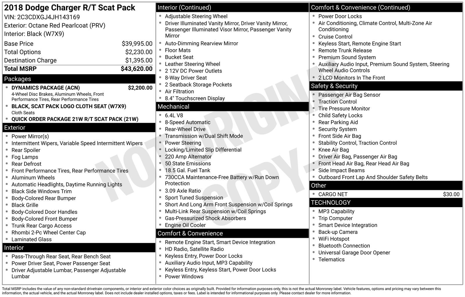 Used 2018 Dodge Charger R/T Scat Pack w/ Dynamics Package RWD image 17