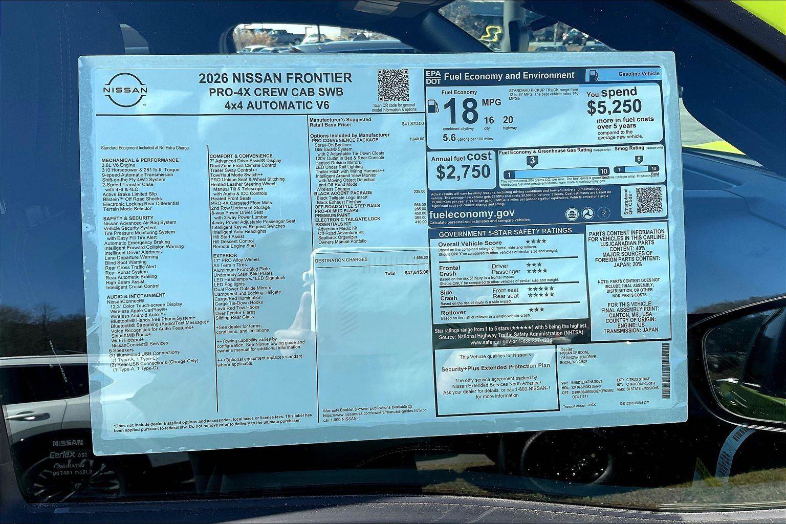 New 2026 Nissan Frontier PRO-4X w/ Pro-4x Convenience Package AWD/4WD image 15