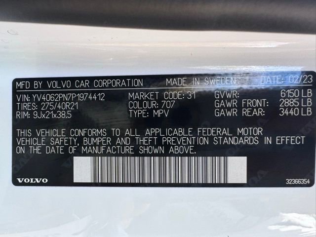 Used 2023 Volvo XC90 B6 Plus w/ Protection Package Premier image 12