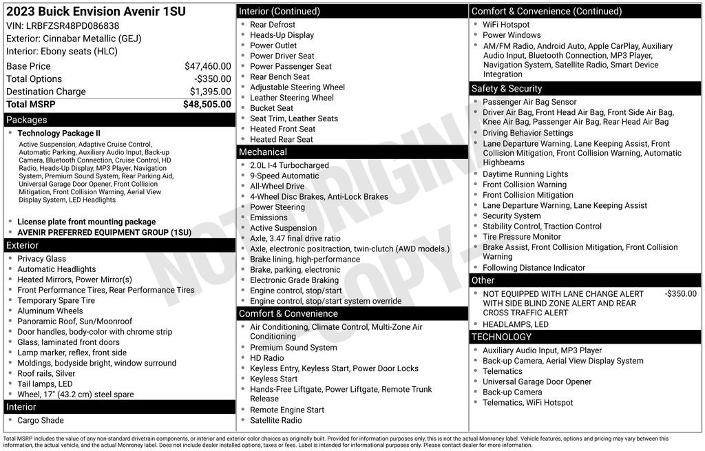 Certified 2023 Buick Envision Avenir AWD/4WD image 6