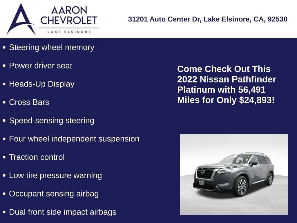 Used 2022 Nissan Pathfinder Platinum w/ Cargo Package image 15