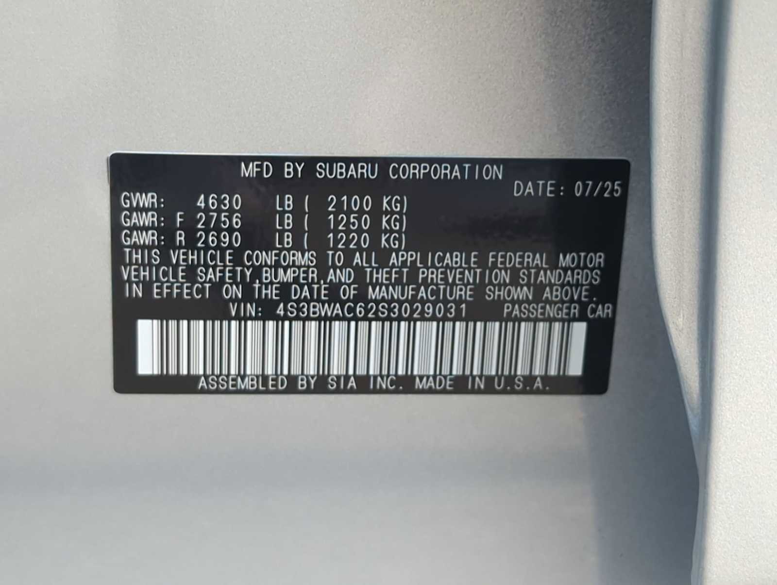 New 2025 Subaru Legacy Premium image 35