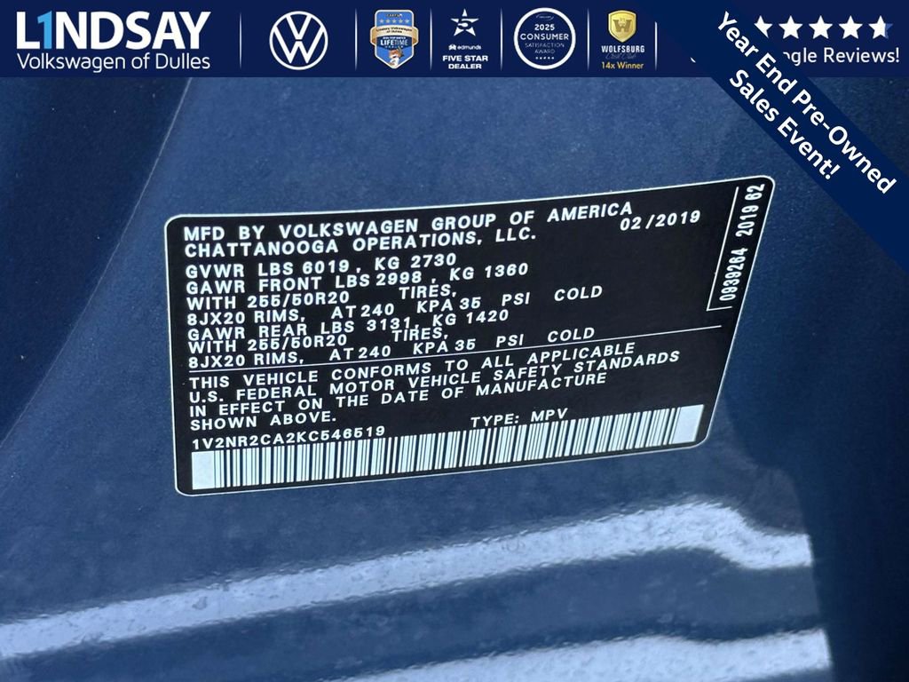 Used 2019 Volkswagen Atlas SEL Premium image 27
