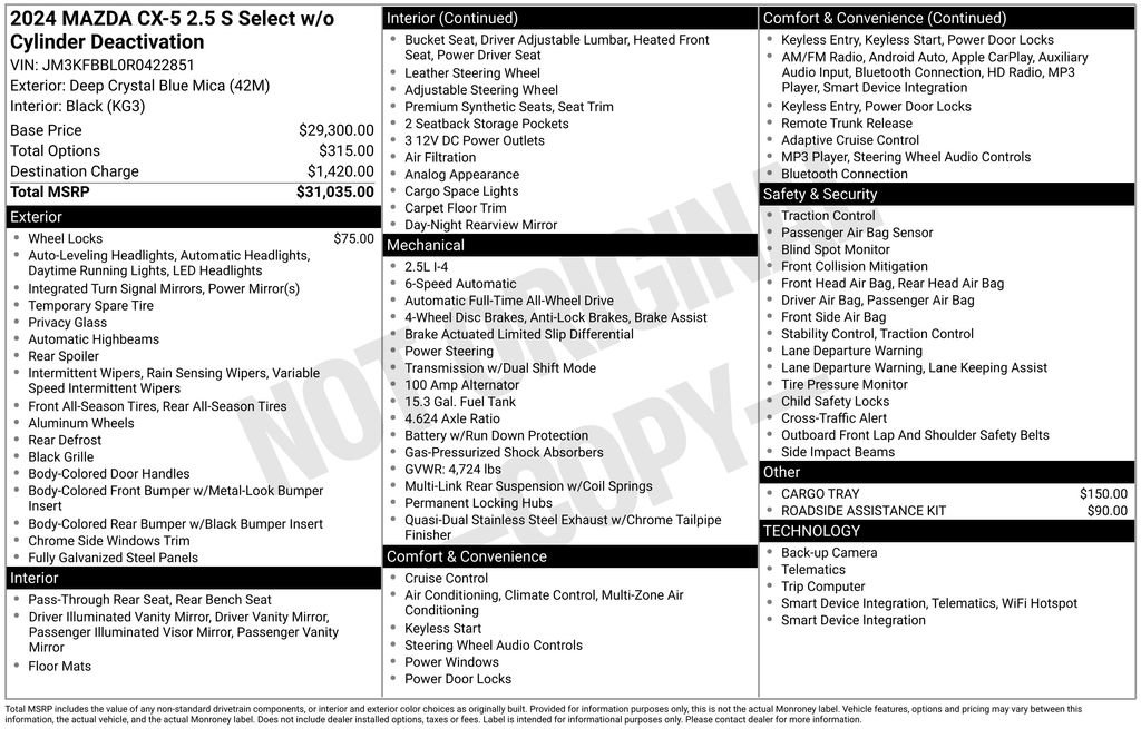 Used 2024 MAZDA CX-5 AWD 2.5 S w/ Select Package image 39