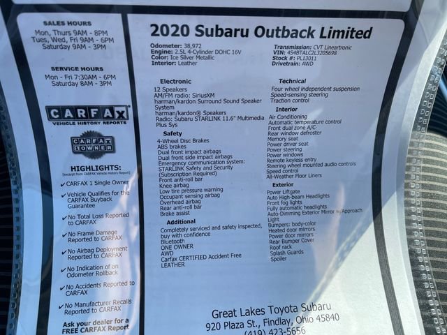 Used 2020 Subaru Outback Limited AWD/4WD image 27