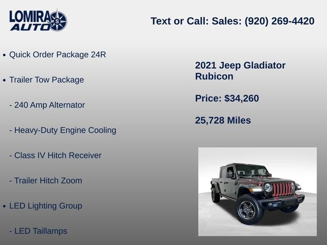 Used 2021 Jeep Gladiator Rubicon w/ Dual Top Group AWD/4WD image 8