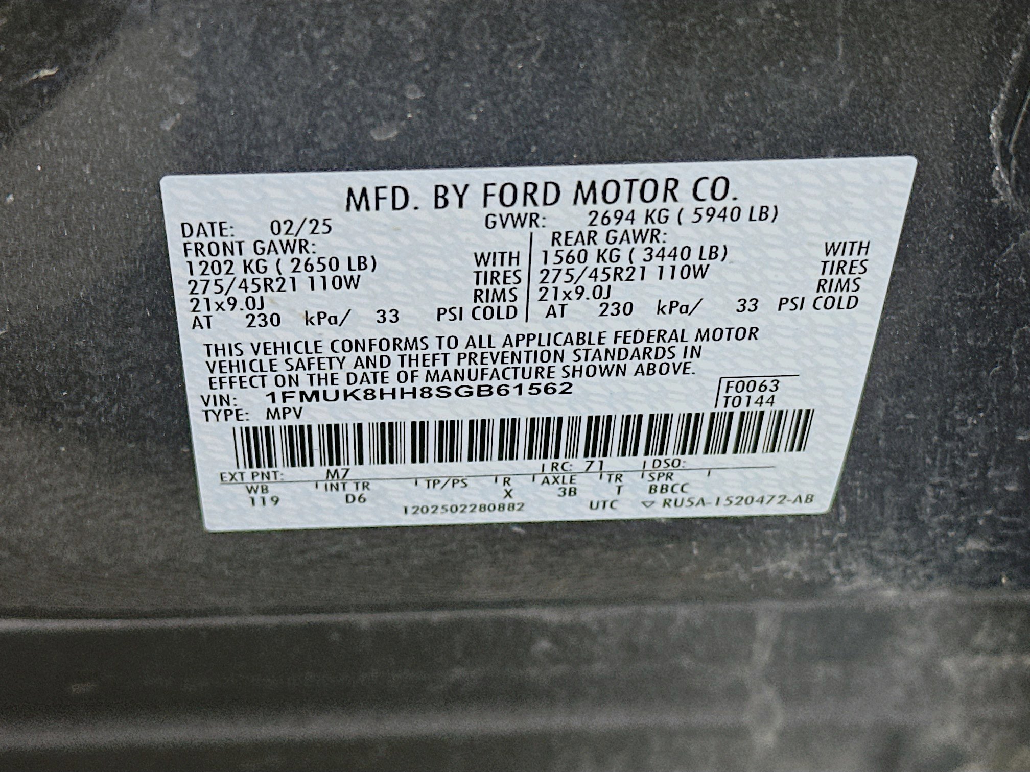 Used 2025 Ford Explorer Platinum w/ LUX Leather Package AWD/4WD image 12