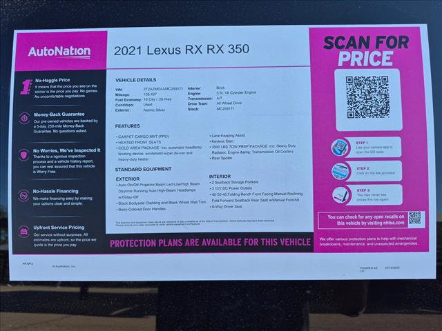 Used 2021 Lexus RX 350 AWD w/ Cold Area Package image 22
