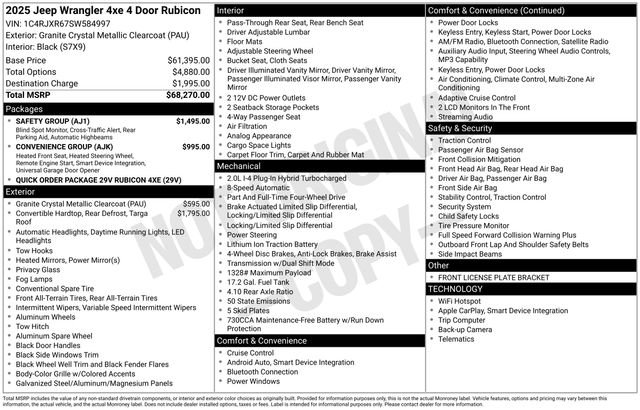 Used 2025 Jeep Wrangler Unlimited Rubicon 4xe w/ Safety Group image 7