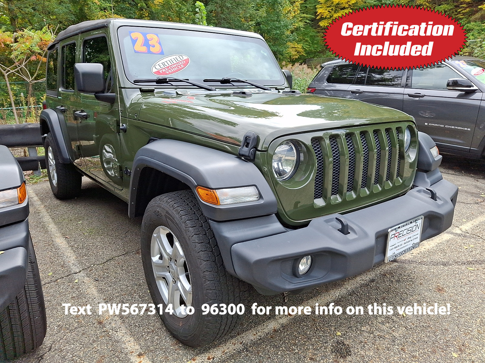Certified 2023 Jeep Wrangler Unlimited Sport AWD/4WD image 1
