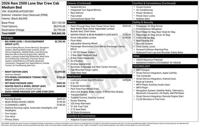 Used 2026 RAM 2500 Lone Star AWD/4WD image 36