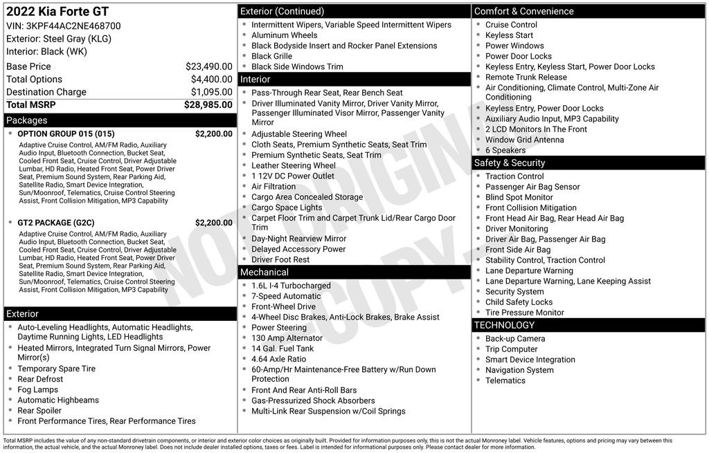 Used 2022 Kia Forte GT w/ GT2 Package FWD image 25