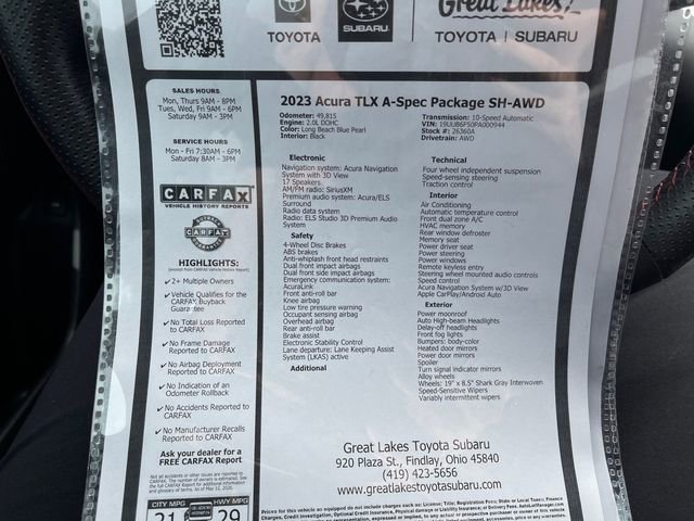 Used 2023 Acura TLX SH-AWD w/ A-SPEC Pkg image 27