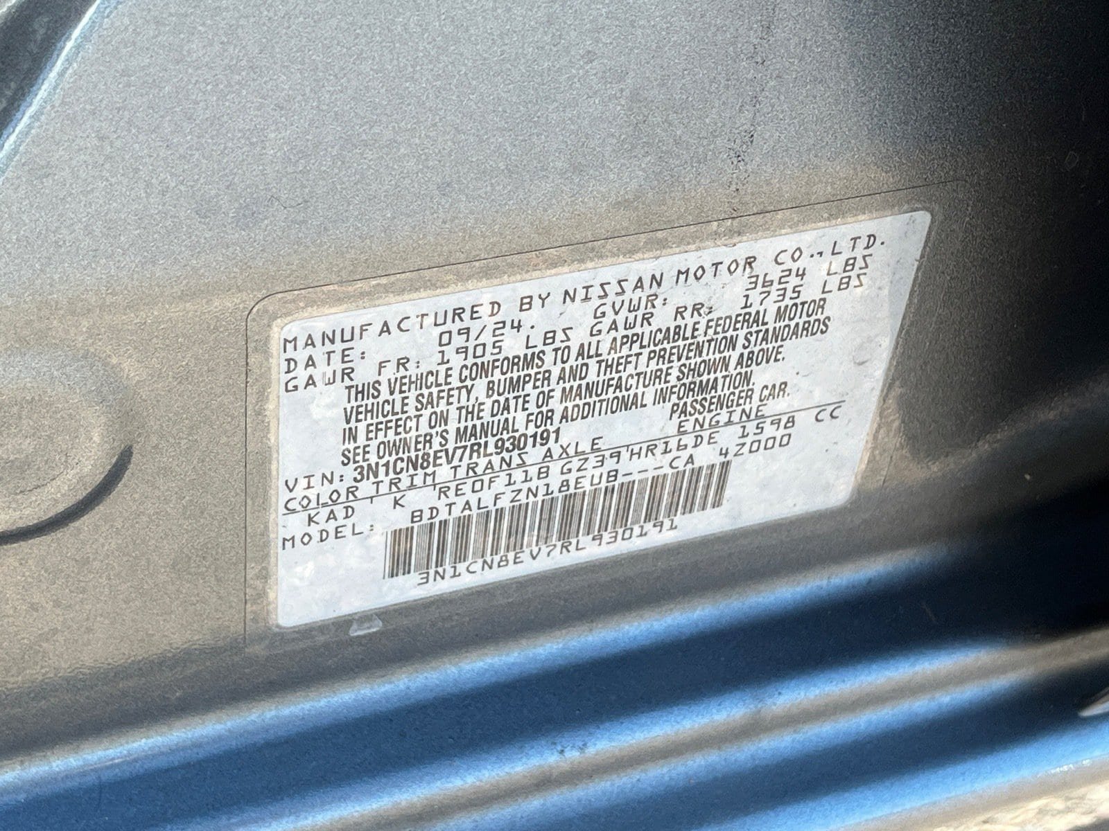 Used 2024 Nissan Versa SV w/ Trunk Package FWD image 29