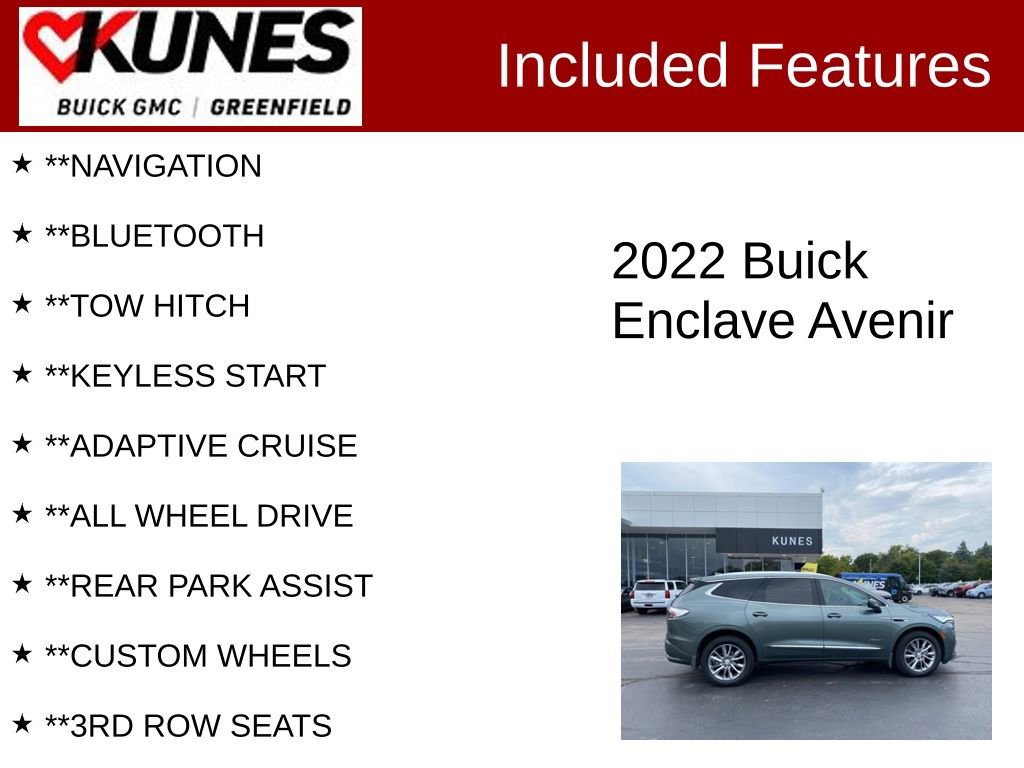 Used 2022 Buick Enclave Avenir w/ Avenir Technology Package image 3