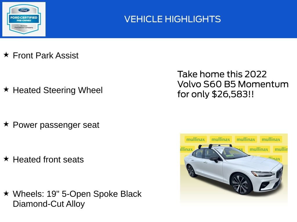 Used 2022 Volvo S60 B5 Momentum w/ Advanced Package image 19