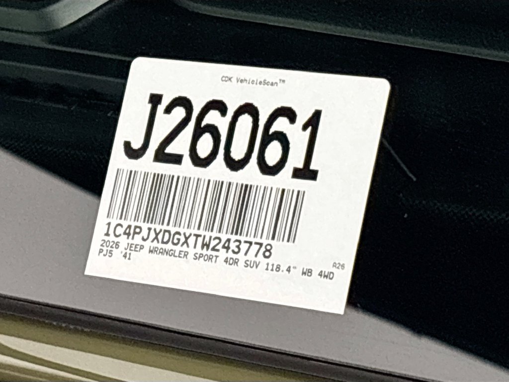 New 2026 Jeep Wrangler Unlimited Sport AWD/4WD image 24