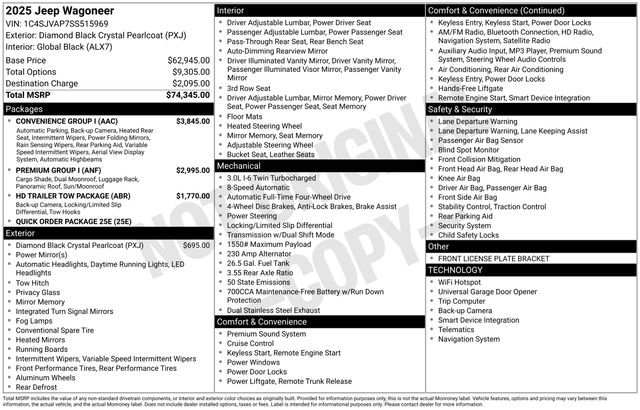 New 2025 Jeep Wagoneer 4WD w/ Convenience Group I image 3