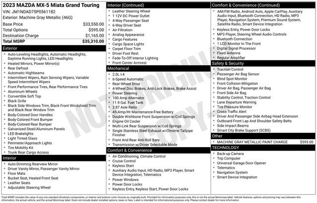 Used 2023 MAZDA MX-5 Miata Grand Touring image 34