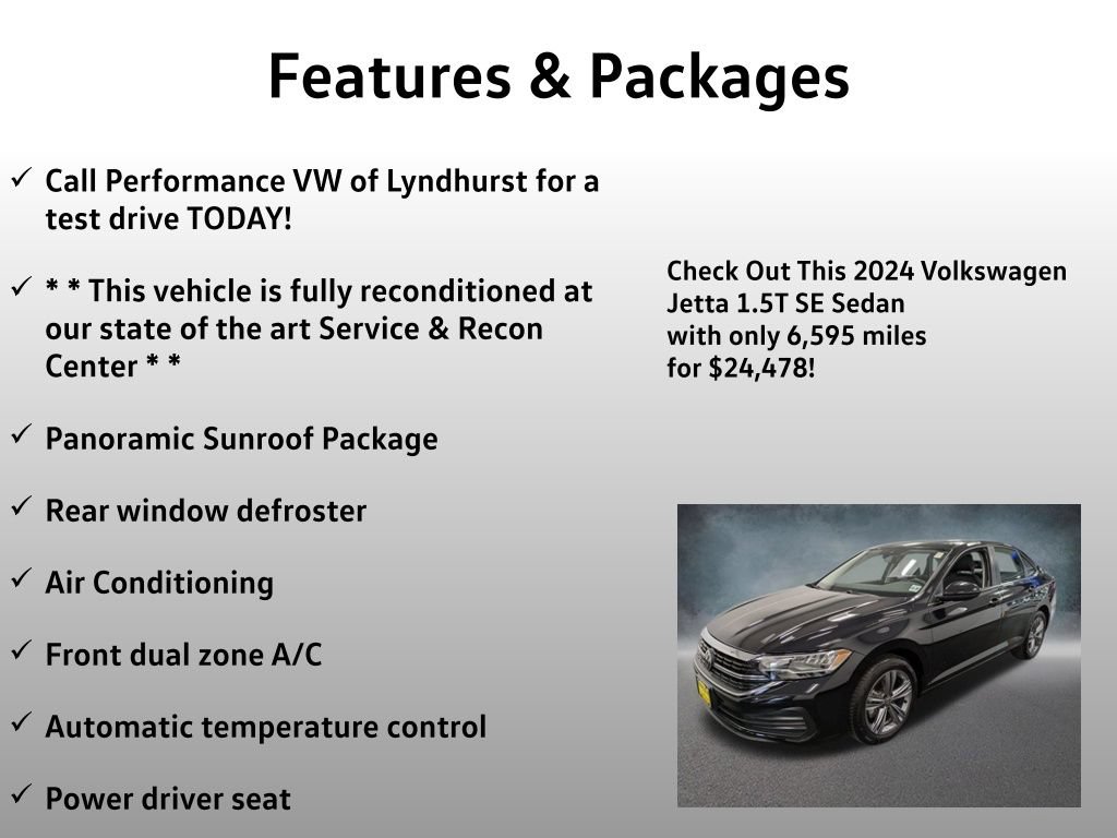 Used 2024 Volkswagen Jetta SE w/ Panoramic Sunroof Package FWD image 4