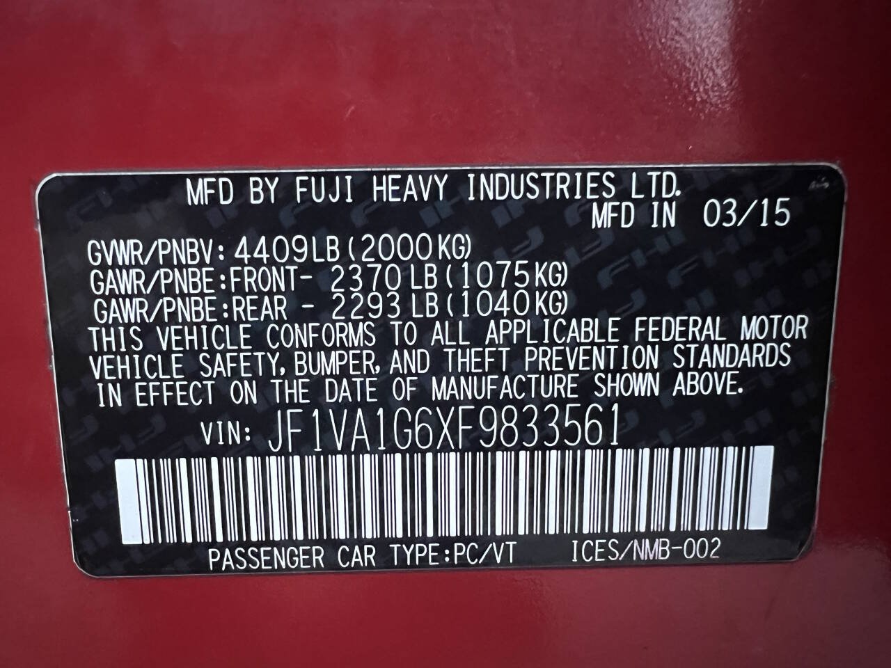Used 2015 Subaru WRX Limited AWD/4WD image 25