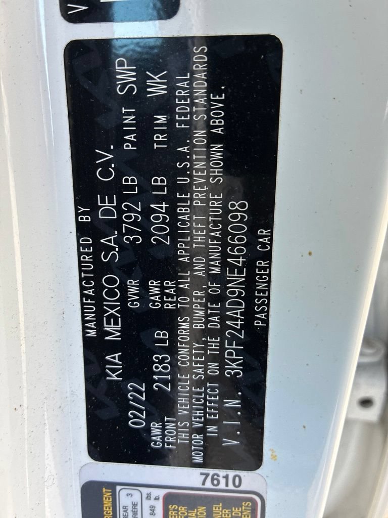 Used 2022 Kia Forte LXS FWD image 35