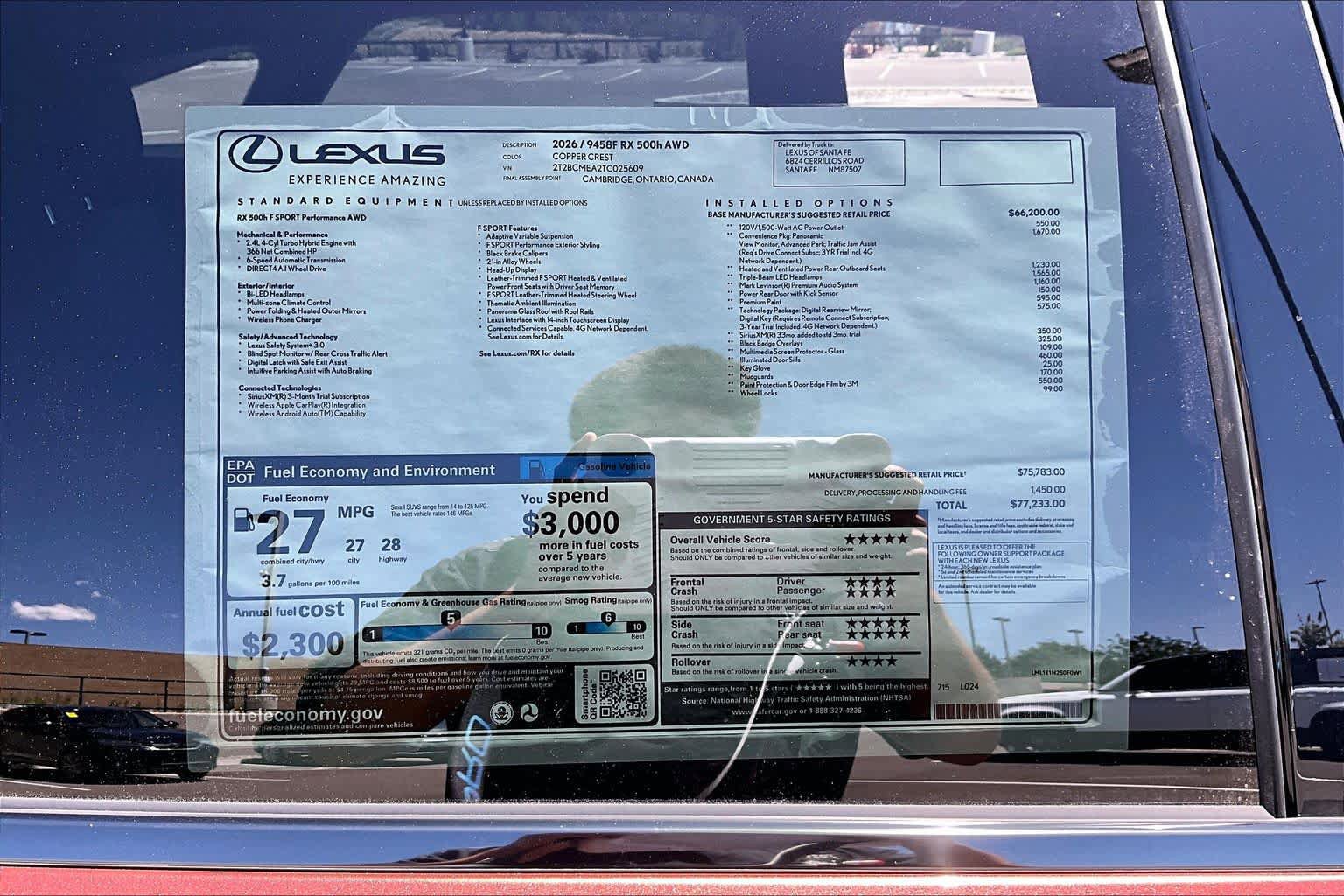 New 2026 Lexus RX 500h F Sport AWD/4WD image 22
