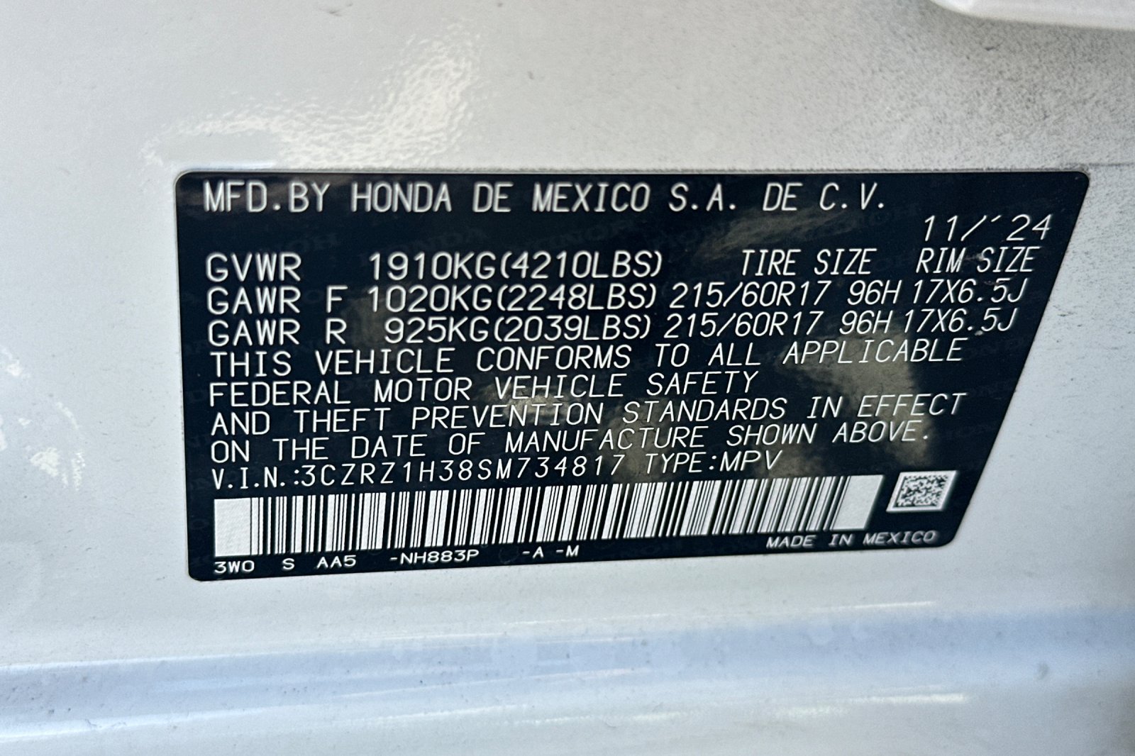 Certified 2025 Honda HR-V LX image 28