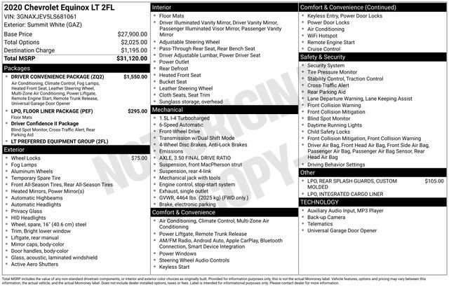 Used 2020 Chevrolet Equinox LT w/ Driver Convenience Package image 5