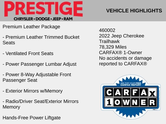 Used 2022 Jeep Cherokee Trailhawk w/ Premium Leather Package image 4