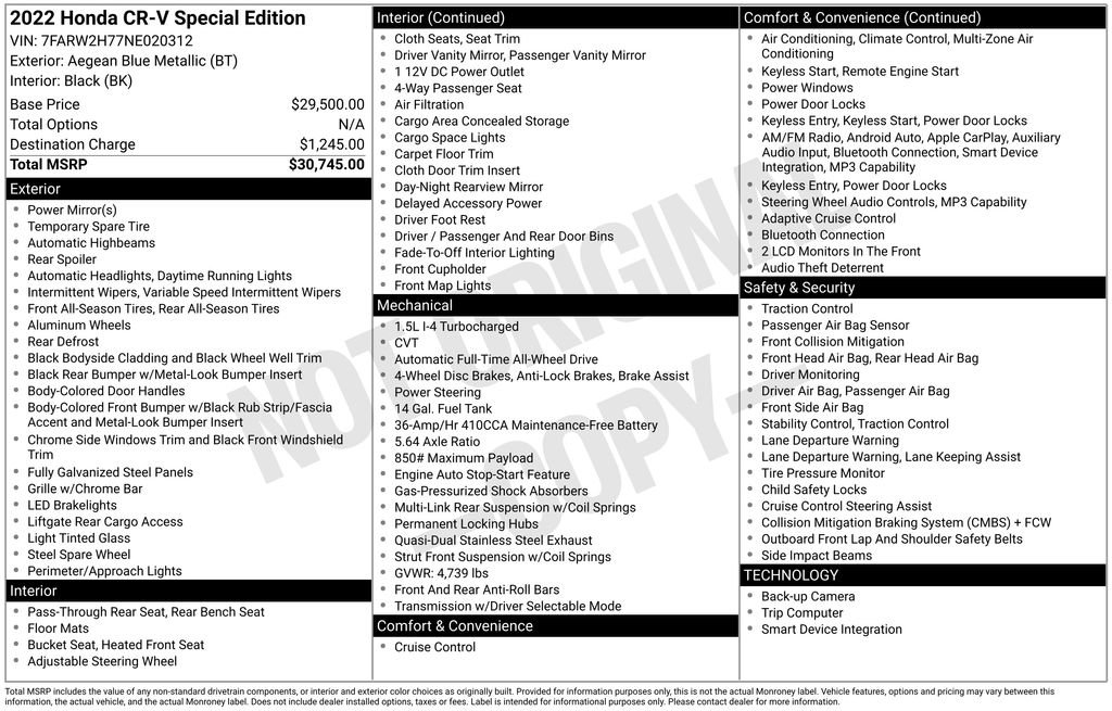 Used 2022 Honda CR-V Special Edition image 7