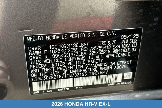 Certified 2026 Honda HR-V EX-L image 32