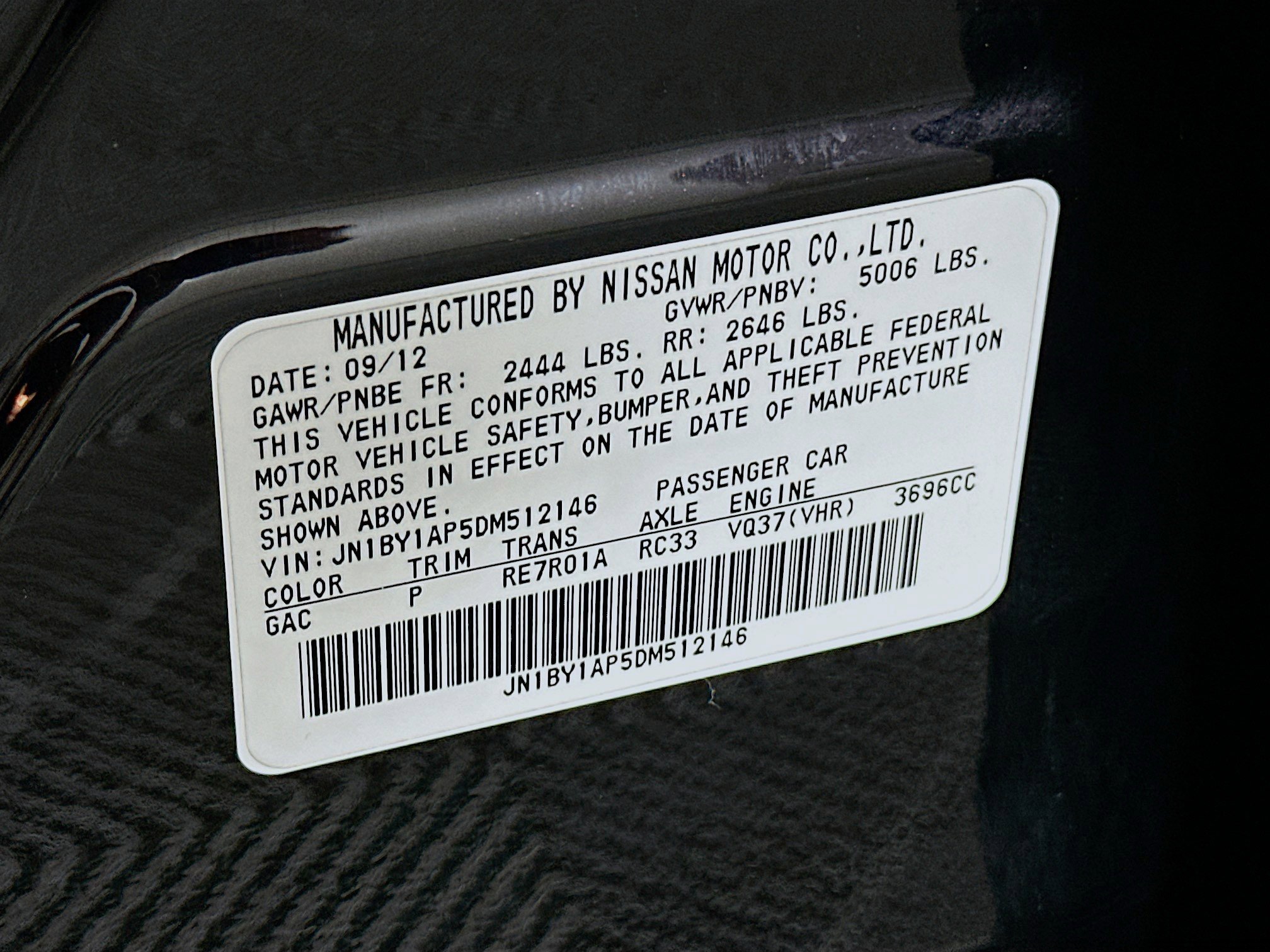 Used 2013 INFINITI M37 w/ Premium Pkg RWD image 12