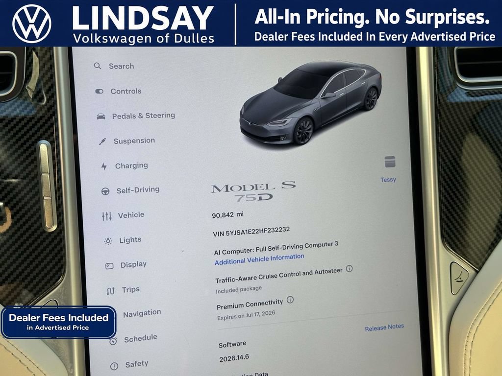 Used 2017 Tesla Model S 75D AWD/4WD image 24