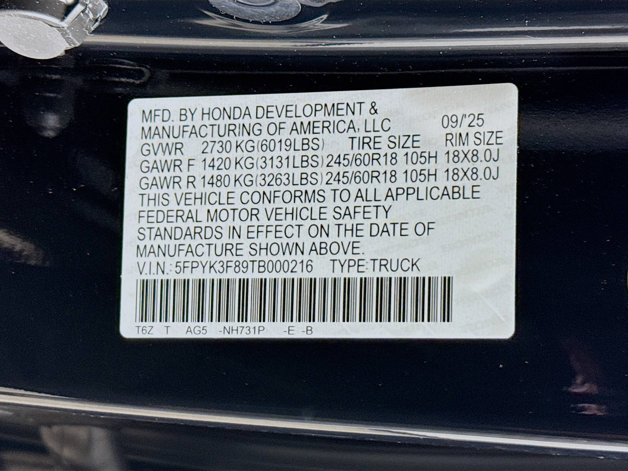 New 2026 Honda Ridgeline Black Edition image 39