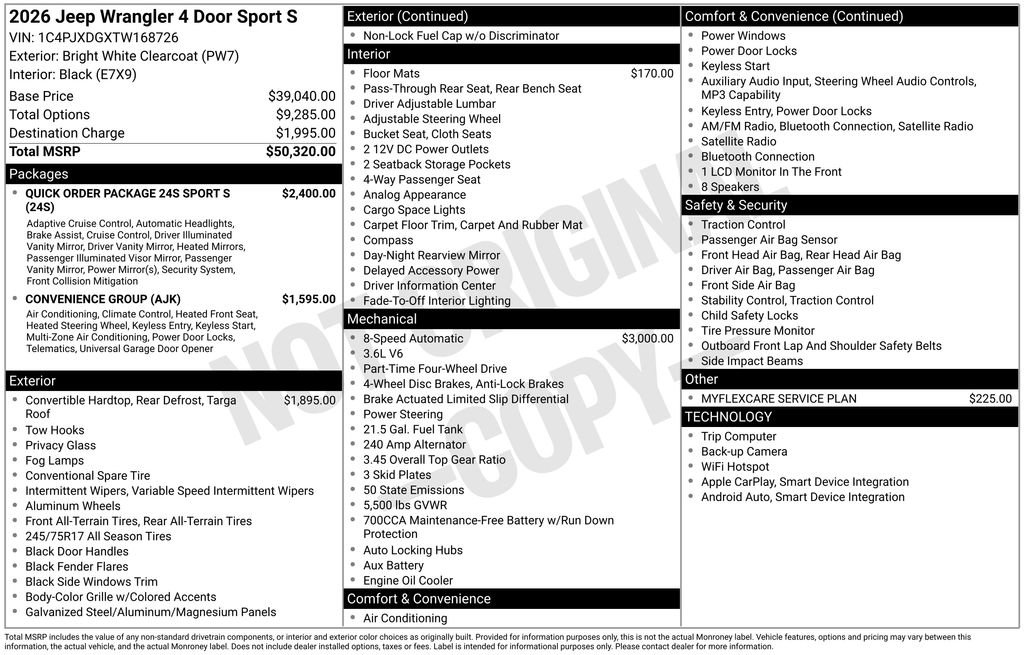 New 2026 Jeep Wrangler Unlimited Sport AWD/4WD image 21