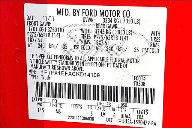 Used 2012 Ford F150 XLT w/ XLT Chrome Pkg AWD/4WD image 27