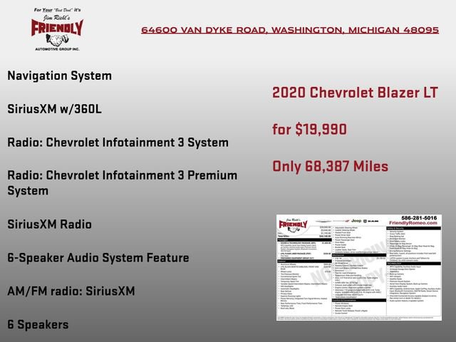 Used 2020 Chevrolet Blazer LT w/ Sound & Technology Package AWD/4WD image 6