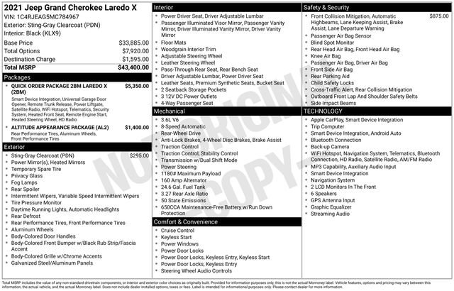 Used 2021 Jeep Grand Cherokee Laredo X RWD image 48